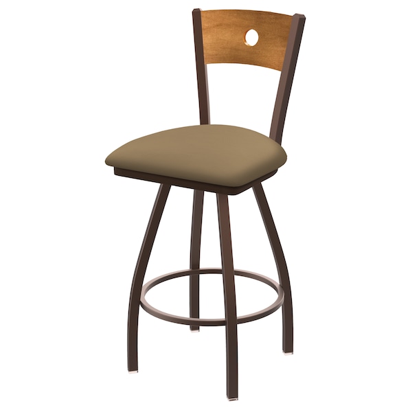 36" Swivel Counter Stool, Black Wrinkle, Med Back, Canter Sand Seat